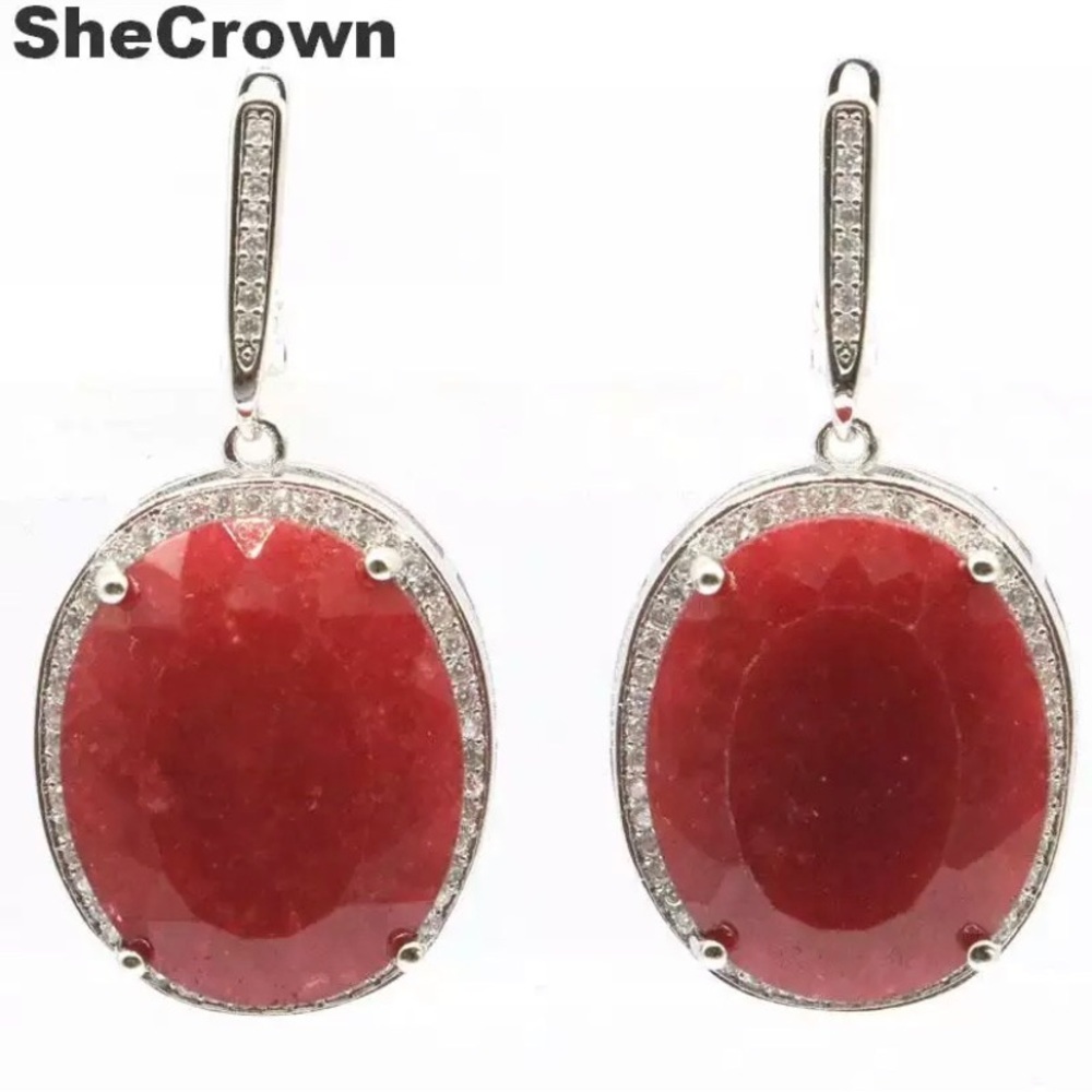 🔥🔥MASSIVE NEW GENUINE RUBY EARRING SET🔥🔥 - Picture 4 of 5